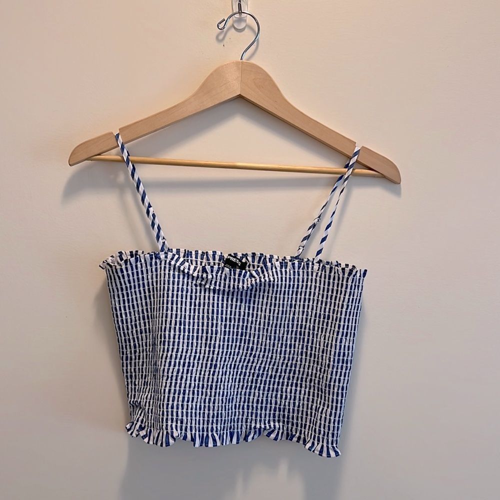 Express Blue And White Top